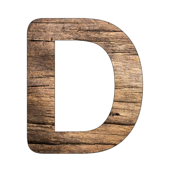 アルファベットのD大文字 Rustic Wood Background — ストック写真