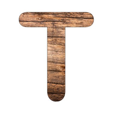 Kırsal ahşap arkaplanda T harfi.
