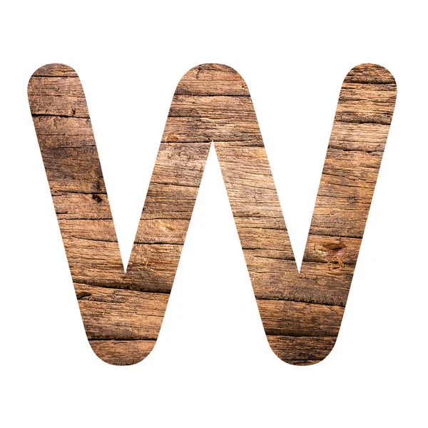 アルファベットのW大文字 Rustic Wood Background — ストック写真