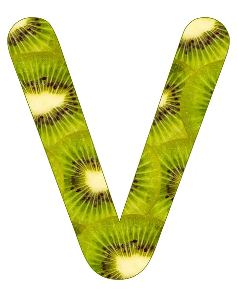 Alfabeto Letra Com Fundo Kiwi Actinidia Deliciosa — Fotografia de Stock
