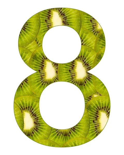 Niet Echt Acht Met Een Kiwi Achtergrond Actinidia Deliciosa — Stockfoto