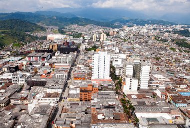 Manizales, Caldas / Kolombiya - Haziran 08, 2013. Manizales şehrinin panoramik görüntüsü, 12 Ekim 1849 'da kuruldu..