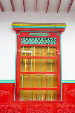 El Retiro, Antioquia / Kolombiya - 12 Ekim 2020. Kolombiya Belediyesi, sömürge evleriyle tanınır..