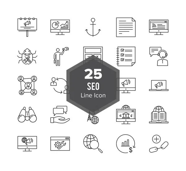 Seo Search Engine Optimization Pictogram — Stockvector