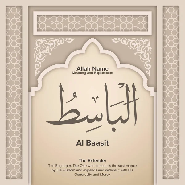Baasit Names Allah Meaning Explanation — Stock Vector