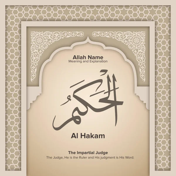 Nombres Allah Con Significado Explicación — Vector de stock