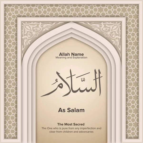 Names Allah Meaning Explanation — Stock Vector