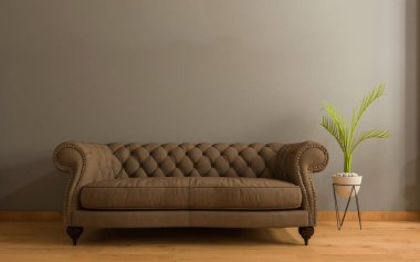 Oturma odası İç 3d Gerçekçi Mockup