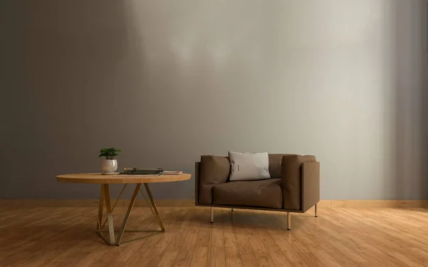 Prostorový realistický mockup obývacího pokoje interiér — Stock fotografie