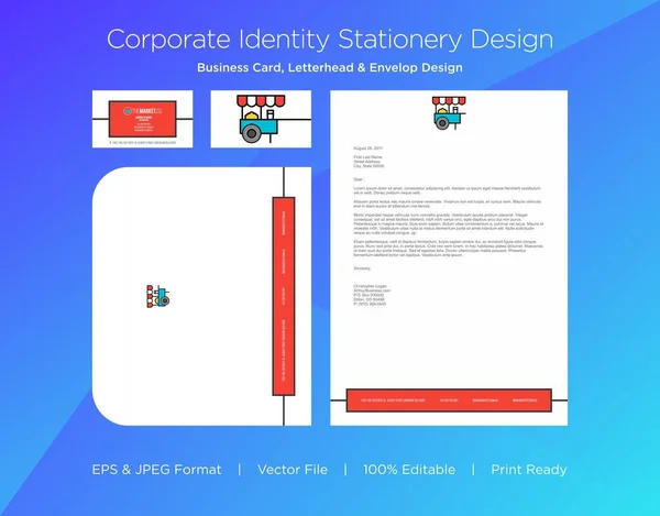Professional Business Card Letterhead Envelop Design Template — стоковое фото