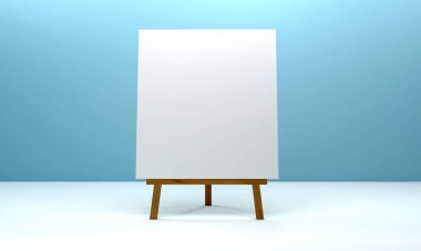 Boş beyaz metalik dış mekan reklam panosu 3D stand-up.