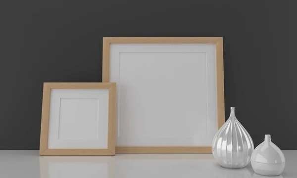 Empty Photo Frame Mockup Design — Stock Photo, Image