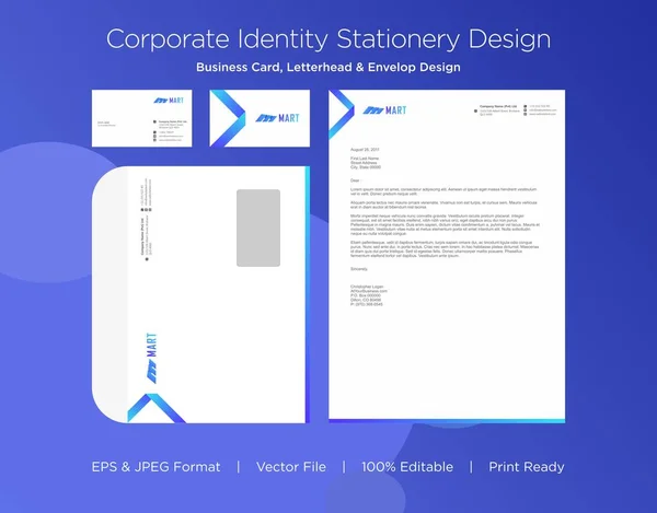 Professional Business Card Letterhead Envelop Design Template — стоковое фото