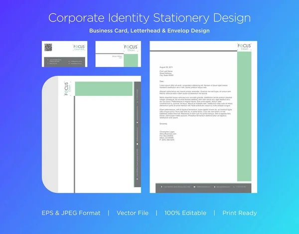 Carte Vizită Profesională Antet Șablon Design Plicuri — Fotografie, imagine de stoc