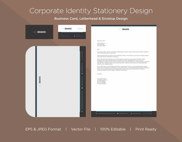 Professionelle Visitenkarten Briefpapier Und Envelop Design Template — Stockfoto