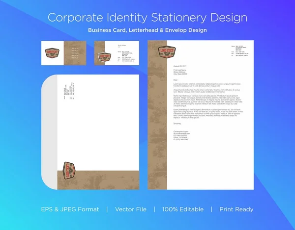 Professionelle Visitenkarten Briefpapier Und Envelop Design Template — Stockfoto