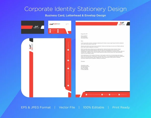 プロ仕様の名刺 レターヘッド 封筒デザインテンプレート — ストック写真