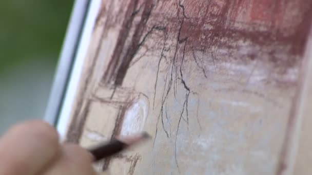 Création Artiste Dessinant Atmosphère Bonheur — Video