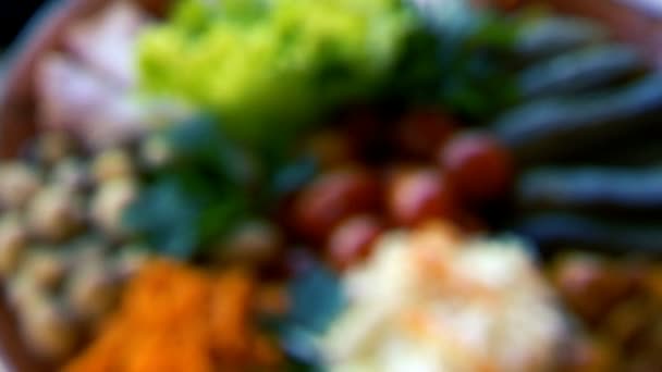 Alcool Restaurant Cafenea Fructe Salată Verde — Videoclip de stoc