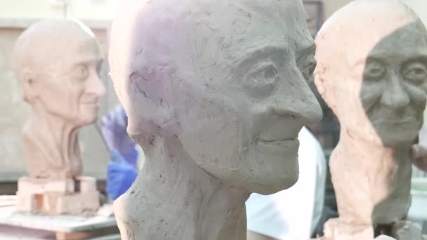 Inspirație Creativă Într Lecție Sculptură Plastică Din Lut — Videoclip de stoc