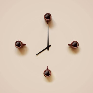 Kahve ve siyah göstergeler idik gibi yerleştirerek küçük kahverengi fincanlar