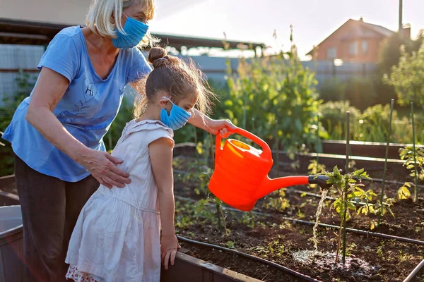 Soggiorno Cottage Estivo Week End Famiglia Nonnina Insieme Con Ragazza — Foto Stock