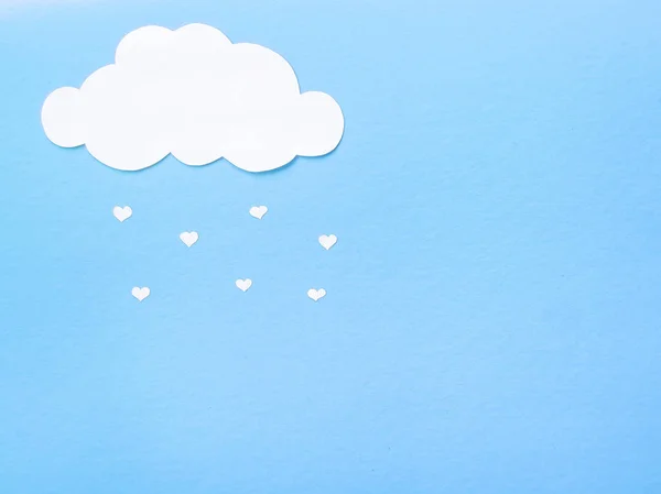 Paper Clouds Which Paper Hearts Fall — Stock Photo, Image