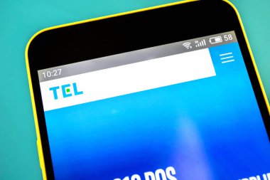 Berdyansk, Ukrayna - 18 Nisan 2019: Tokyo Electron web sitesi ana sayfası. Tokyo Electron logosu telefon ekranında görünür.