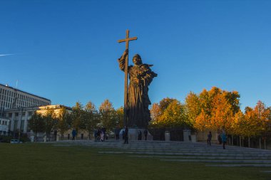 Anıt Vladimir büyük, Ekim 2018, Moskova, Rusya Federasyonu