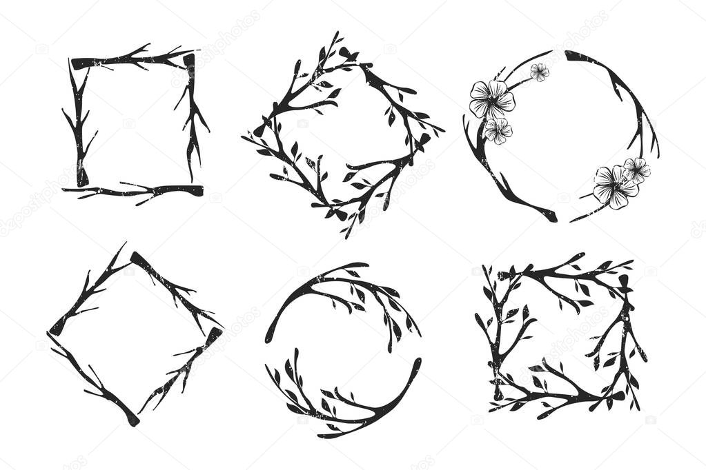 Set of geometrical frames. Minimalistic design. Vector illustration