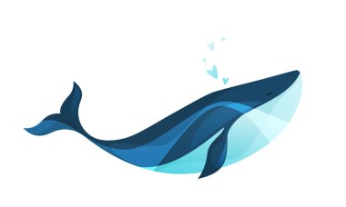 Sevimli karikatür renkli balina. Vektör illüstrasyon. Karakter tasarımı