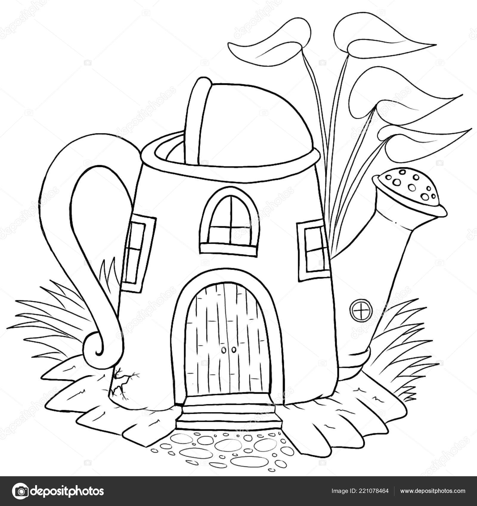 Fairy House Coloring Page — Stock Photo © dennyranch.gmail.com #221078464