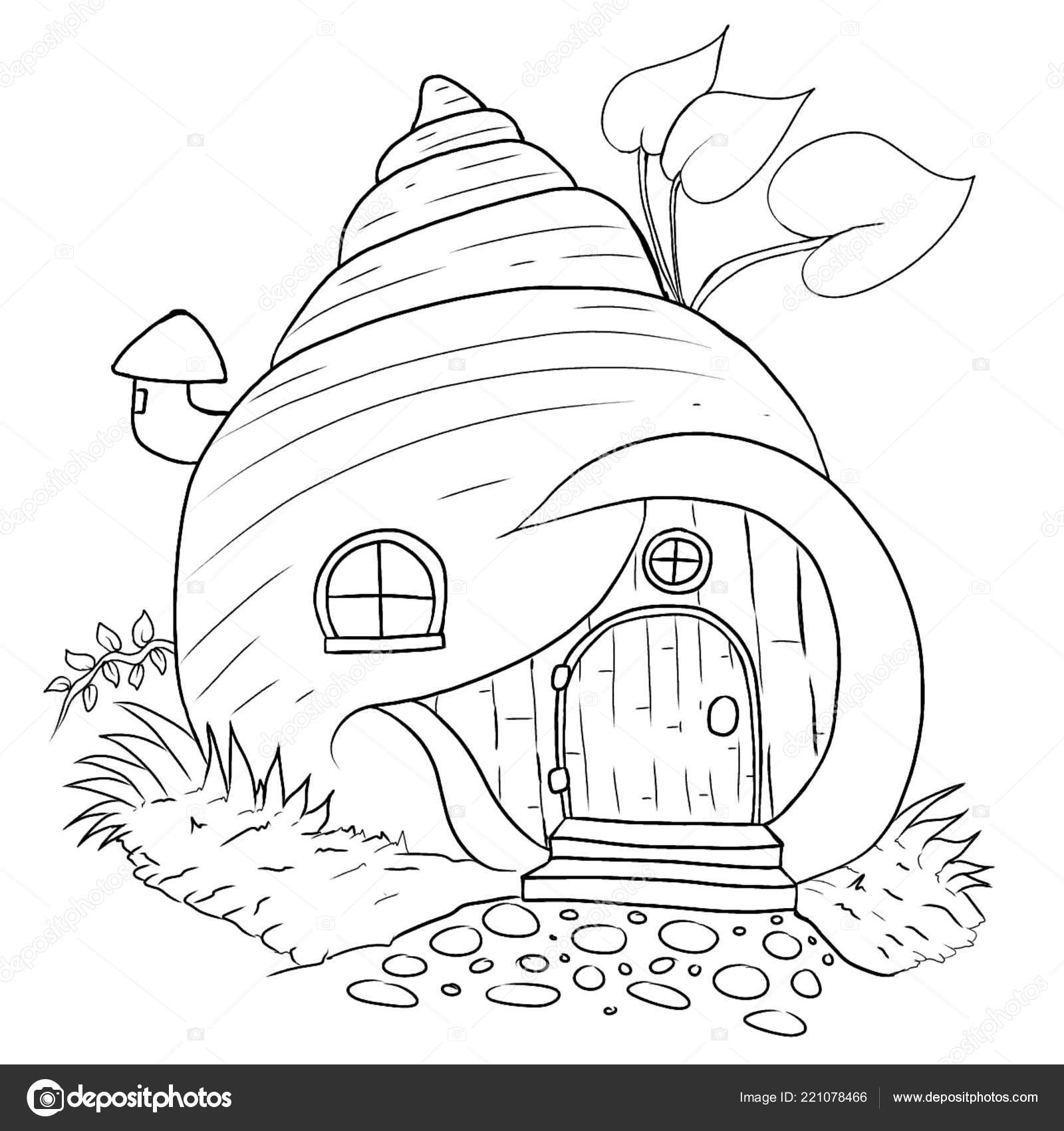 Fairy House Coloring Page ⬇ Stock Photo, Image by © dennyranch.gmail