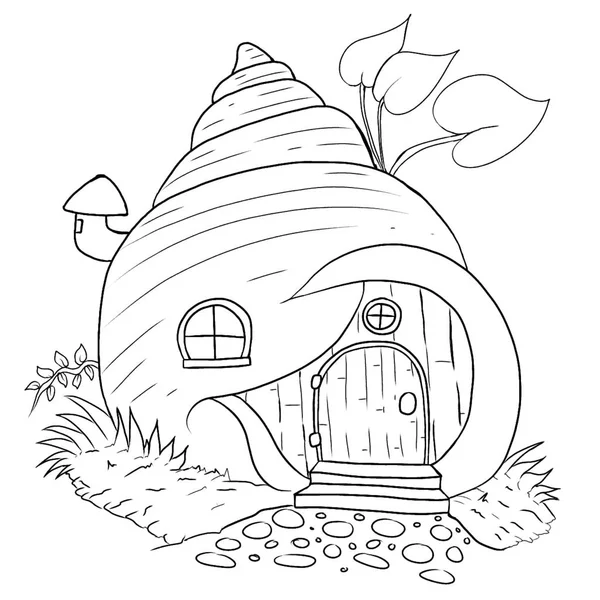 Fairy House Coloring Page — Stock Photo, Image