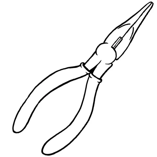 Pliers Lineart Outline Pliers White Coloring Page — Stock Photo, Image