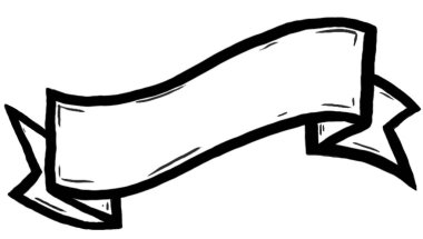 El çizilen şerit afiş izole