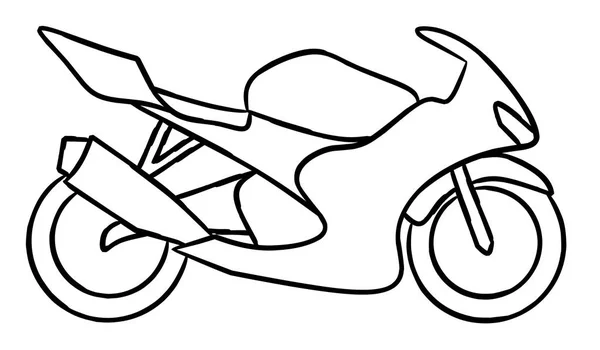 Desenho Mão Estilo Deuma Nova Ilustração Motocicleta Para Colorir Livro — Fotografia de Stock