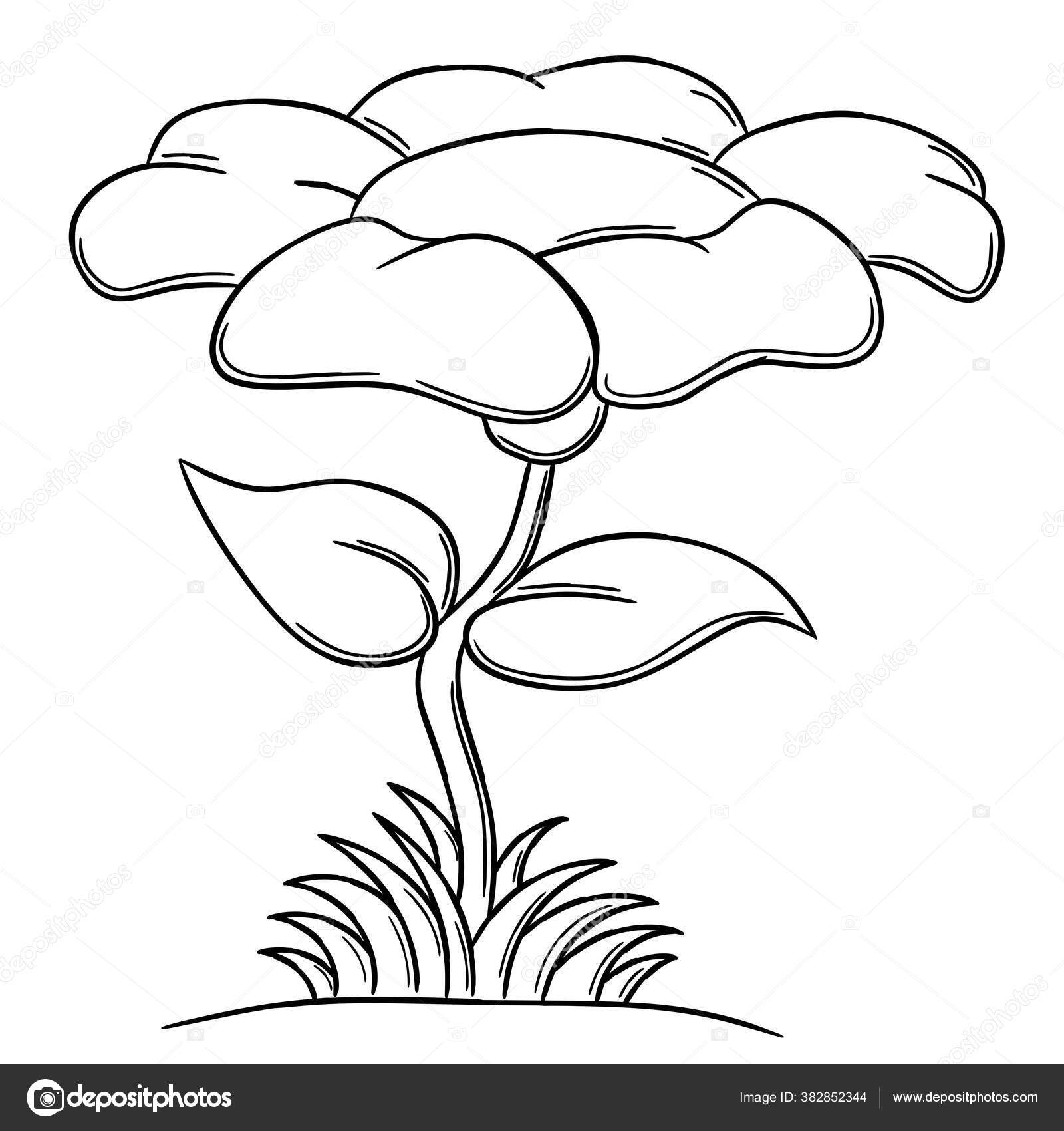 Bunga Dalam Gaya Kartun Halaman Mewarnai Permainan Kertas