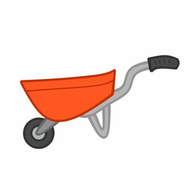 El arabası çizimi beyazda izole edildi