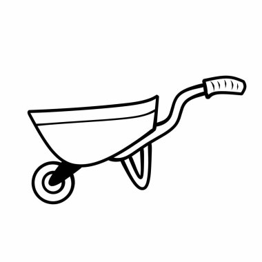 El arabası çizimi beyazda izole edildi