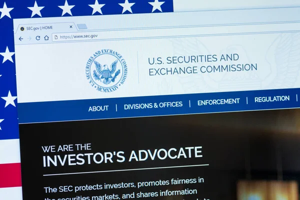 Kyrenia Cyprus September 2018 Website Securities Exchange Commission Displayed Computer — Stock Photo, Image