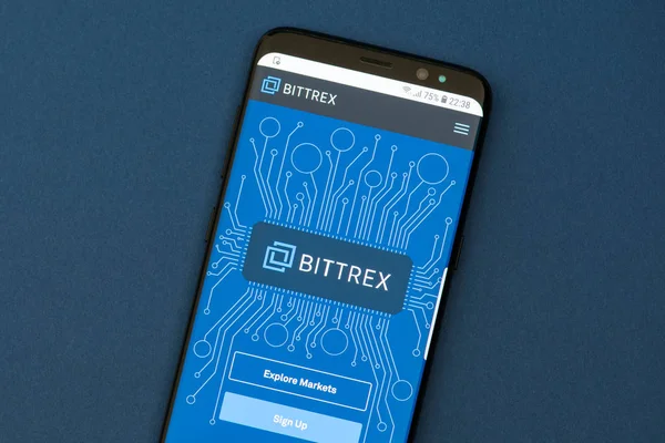 Kyrenia Cyprus Сентября 2018 Года Сайт Bittrex Обмену Криптовалютами Отображается — стоковое фото