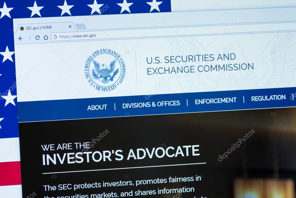 KYRENIA, CYPRUS - SEPTEMBER 10, 2018: Website of U.S. Securities and Exchange Commission displayed on the computer screen. SEC is an independent agency of the United States federal government.