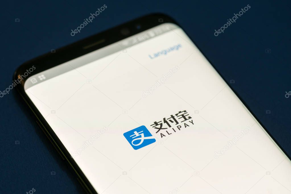 KYRENIA, CYPRUS - SEPTEMBER 2, 2018: Alipay app on smartphone. Alipay is a world largest mobile and online payments platform established in China in 2004 by Alibaba Group and its founder Jack Ma
