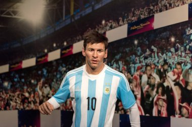 Istanbul, Türkiye - 16 Şubat 2017: Lionel Messi balmumu şekil Madame Tussauds Müzesi'nde. Lionel Messi tüm zamanların en iyi futbol oyuncusu biridir.