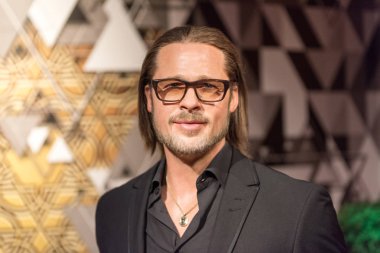 Istanbul, Türkiye - 16 Şubat 2017: Brad Pitt balmumu şekil Madame Tussauds Müzesi'nde. William Bradley 