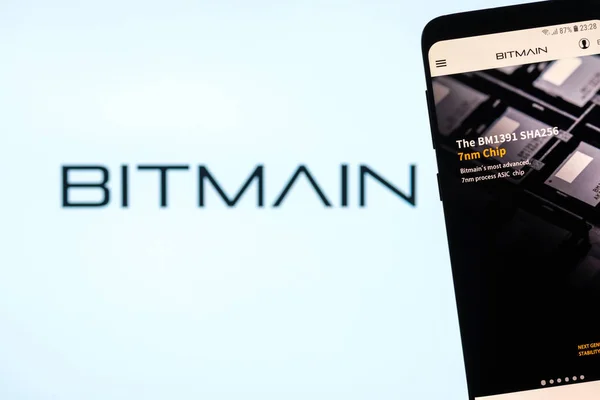 Kirenia Cipro Novembre 2018 Home Page Bitmain Technologies Ltd Bitmain — Foto Stock