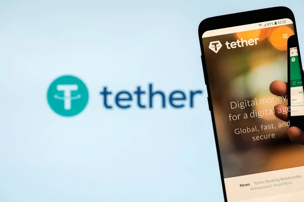 Kirenia Chipre Noviembre 2018 Sitio Web Criptomoneda Tether Que Muestra — Foto de Stock