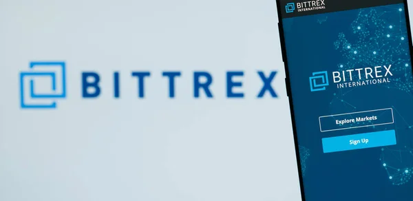 키프로스 2018 Bittrex Cryptocurrency 웹사이트 스마트폰 화면에 — 스톡 사진