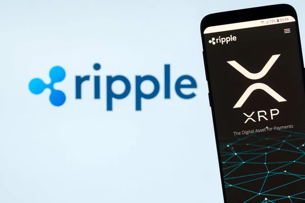 Kyrenia Cyprus November 2018 Ripple Xrp Website Smartphone Display Ripple — Stock Photo, Image
